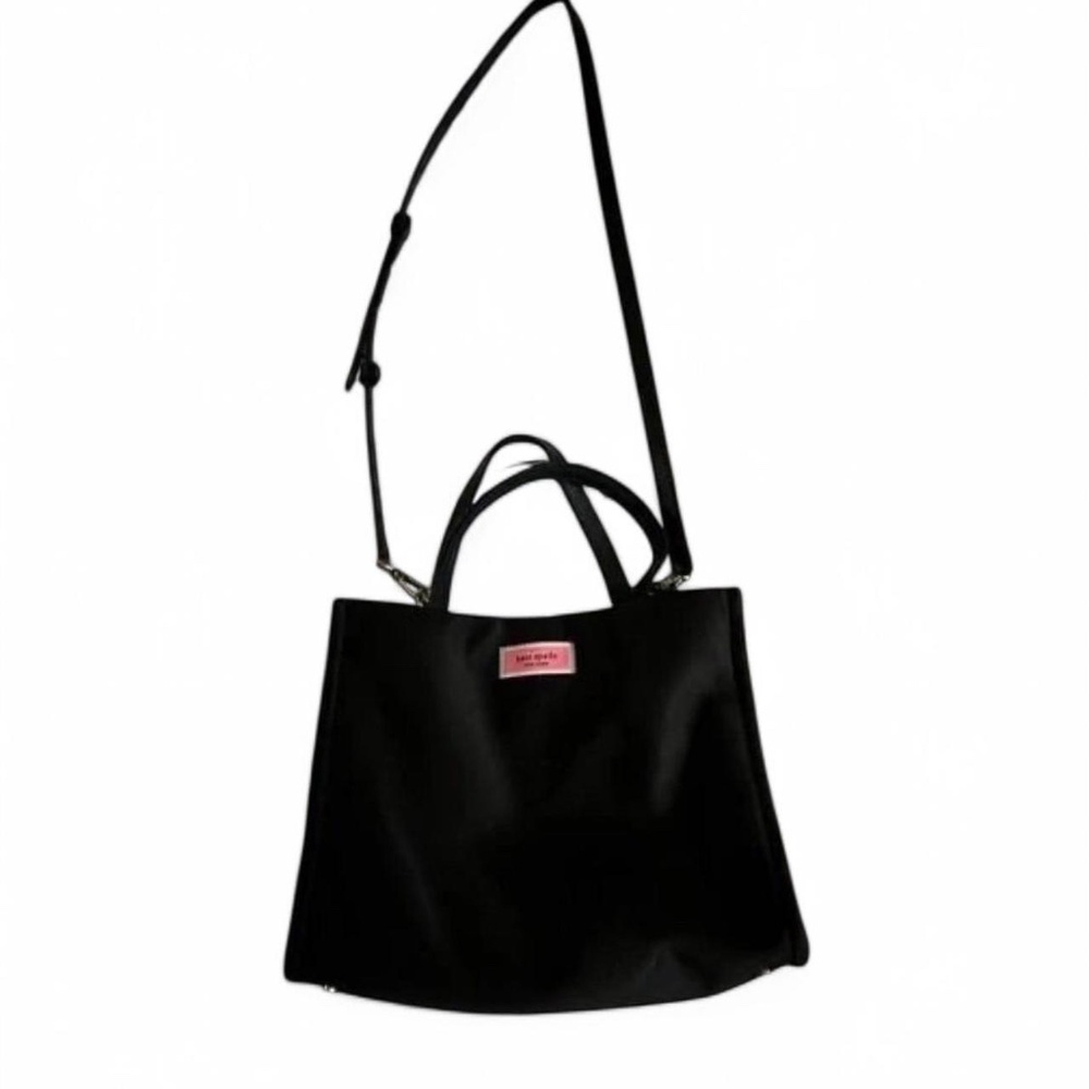 kate spade Black Sam Nylon Medium Satchel